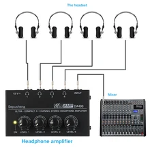 4 Channel Stereo Headphone Amplifier Microphone DA400