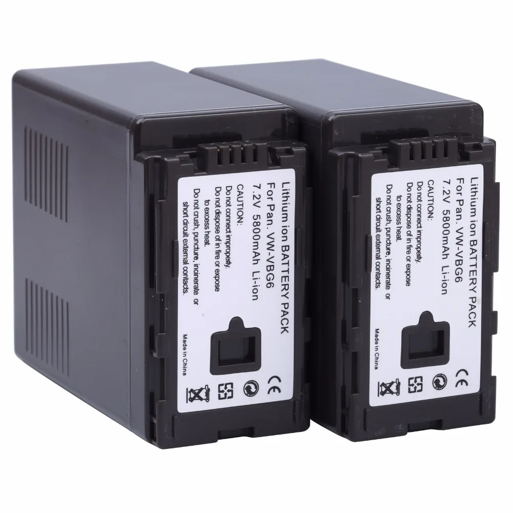 2 шт. VW-VBG6 VW VBG6 VWVBG6 Батарея для цифрового фотоаппарата Panasonic AG-AC7 AG-AC130A AG-AC160A AF100 HMC40