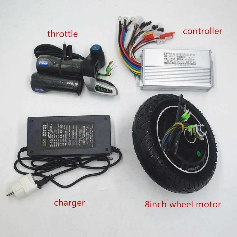 Excellent 36V 48V 350W electric bicycle kit 8inch hub motor kit for electric scooter ebike DIY electric scooter set 2