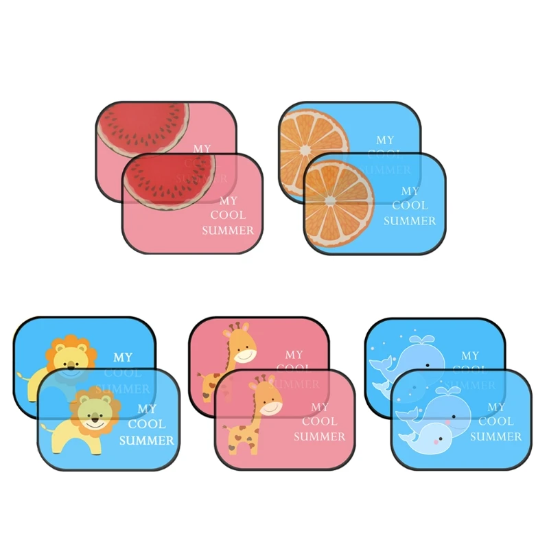 

2PC Car-Styling Cartoon Curtain Anti Universal Car Window Baby Sun Shades Blocks Harmful UV Rays Automobiles Sun Curtain Suction