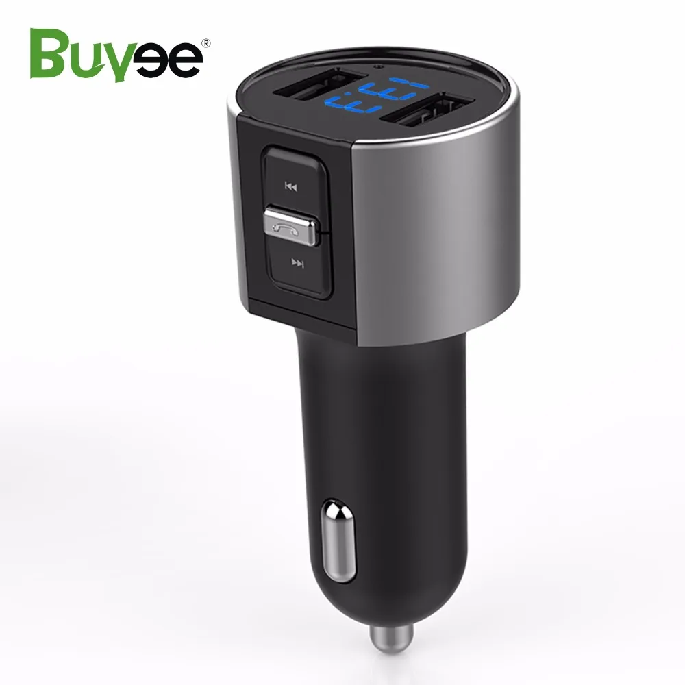 

Buyee Wireless LCD Bluetooth Car Kit Handsfree MP3 FM Transmitter USB phone Charger AUX Adapter for iPhone Android MP3 DC 12-24V