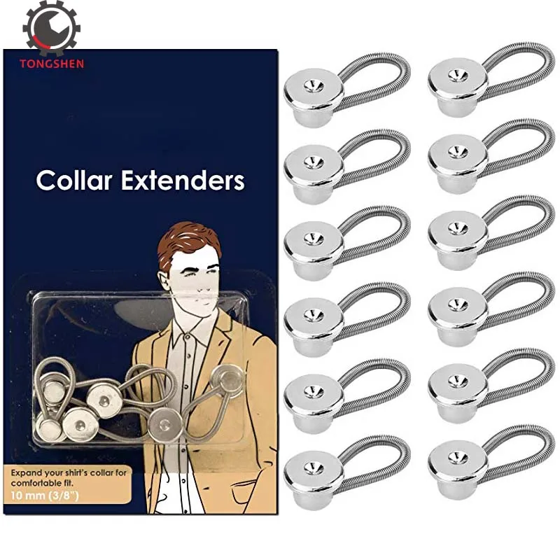 15pcs 10mm Metal Collar Extenders Neck Extender Wonder Button for
