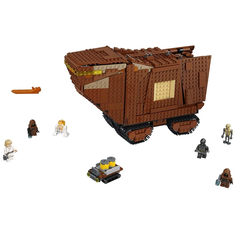 

In Stock Lepin 05146 Star Wars Series The Sandcrawler Compatible 75220 Model Building Blocks Kids Wars Toys Christmas Gifts