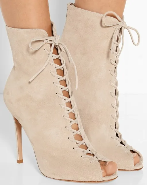 beige booties open toe
