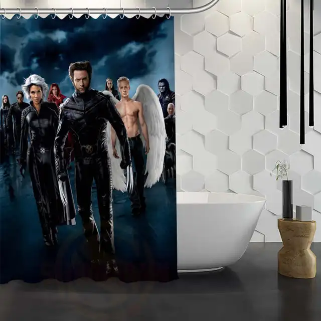 Custom X Men Shower Curtain With Hooks 3d Waterproof Polyester Fabric