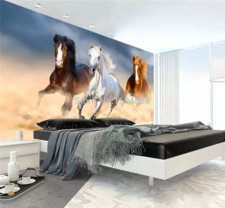 papel de parede com foto de cavalo estéreo papel de parede para sala de plano de pintura de parede