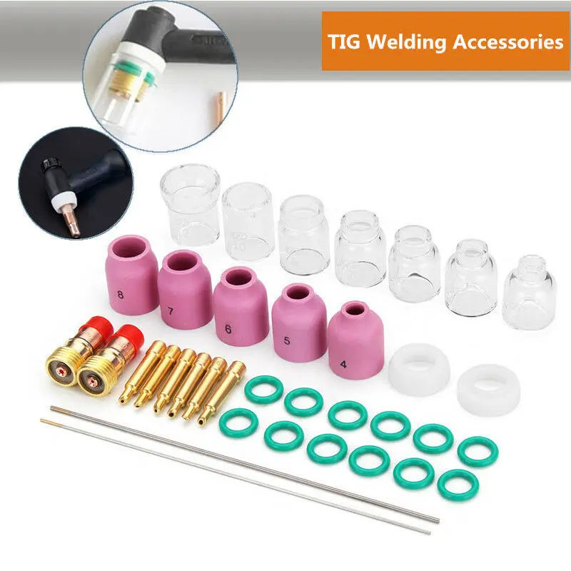 

36pcs TIG Welding Seal Ring Electrode Clamp Slot Joint Ceramic Cup Consumables