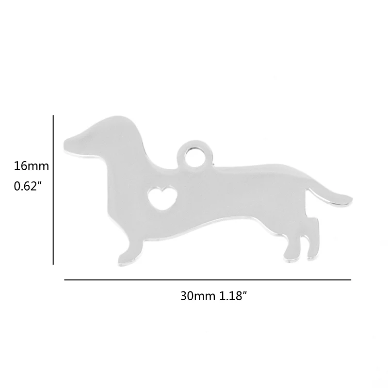 Подвеска для собак Simsimi из нержавеющей стали с надписью love Dachshund small charms heart Пустые