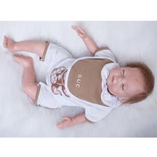 Reborn Baby Dolls 18 Inch Sleeping Silicone Doll Lifelike Newborn Babies Boy Realsitic Toy With Clothes Kids Birthday Xmas Gift