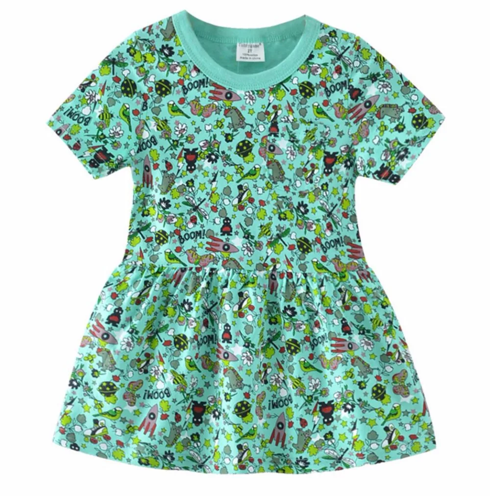Buy 6pcs/lot Baby girls dress kids children green 2018