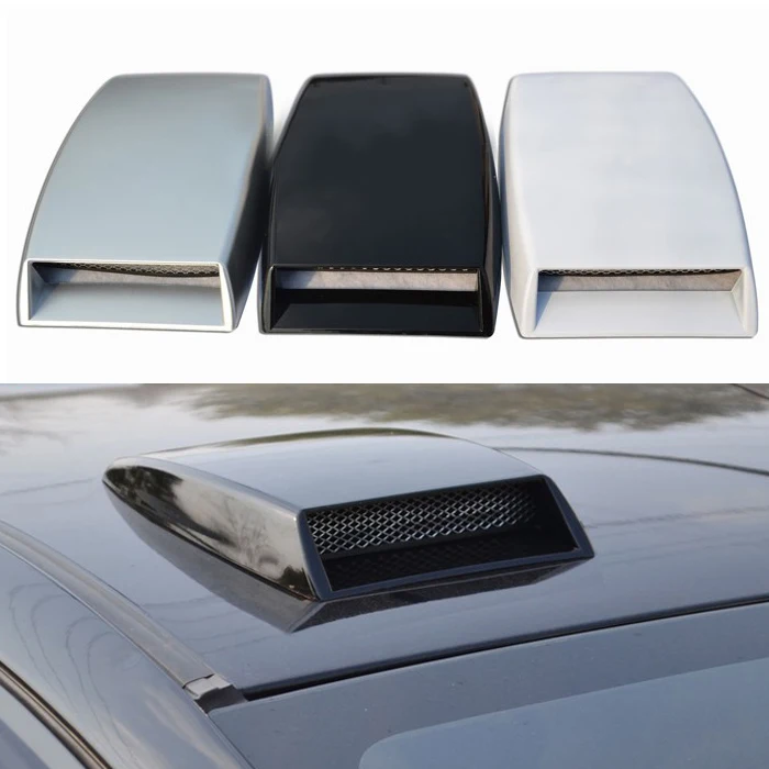 Maso Car Fender Vent Hood - Chrome Silver ABS Plastic Decorative Air Vent