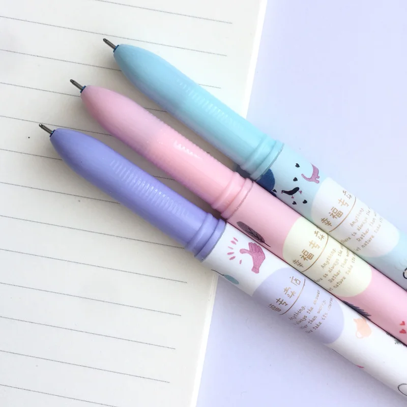 

Y55 2X Happy Zoo Coffee Erasable Gel Pen School Office Supply Student Stationery Writing Signing Pen Blue Ink 0.38mm