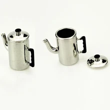 1/12 Миниатюрные аксессуары для кукольного домика, мини металлический чайник для молока, модель чайника, игрушки для украшения кукольного дома