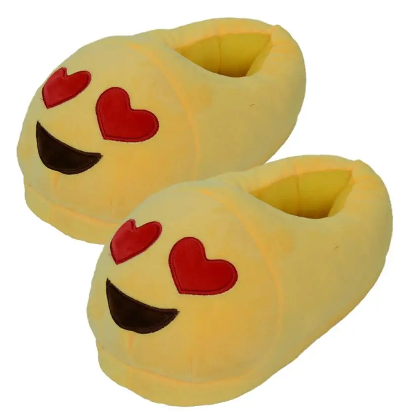 

New 2018 Men&Women Emoji Slippers Winter Warm Cotton Plush Slipper Emoji Shoes Indoor Shoes Soft Cartoon Slipper Unisex 015-7