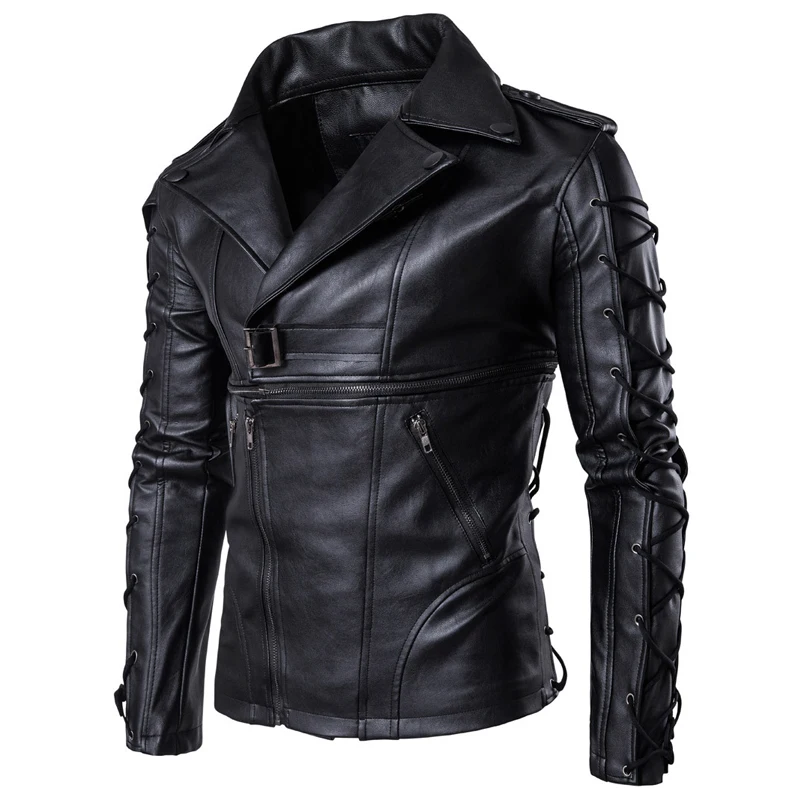 Spring Autumn Men Automotive Leather Jacket Streetwear Free Shipping