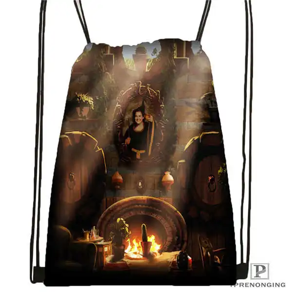 Drawstring Backpack Custom hufflepuff походная сумка на шнурке милый рюкзак для детей(черная спинка) 31x40 см#180611-03-127 - Цвет: Drawstring Backpack