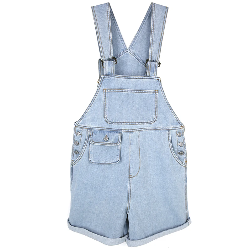 light blue short overalls