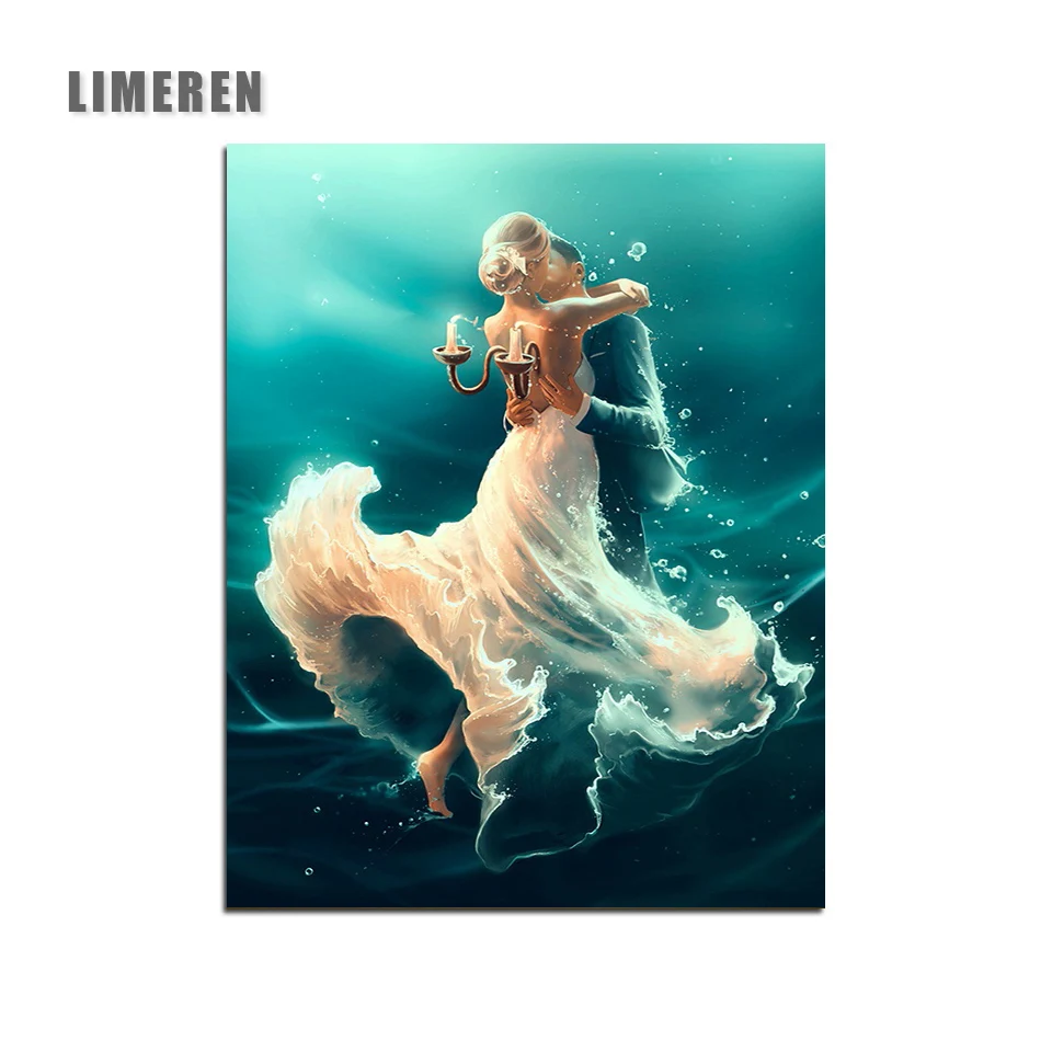 

Romantic Lover Abstract DIY Oil Drawing By Number Coloring Painting By Numbers For Adults Unique Gift Home Decor