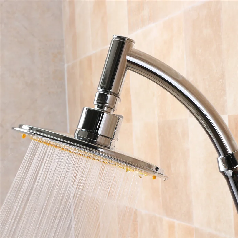 Adjustable High Pressure Round Rainfal Sprayerl Top Bathroom Shower Head Bathroom Fixture Faucet #4A30 (2)