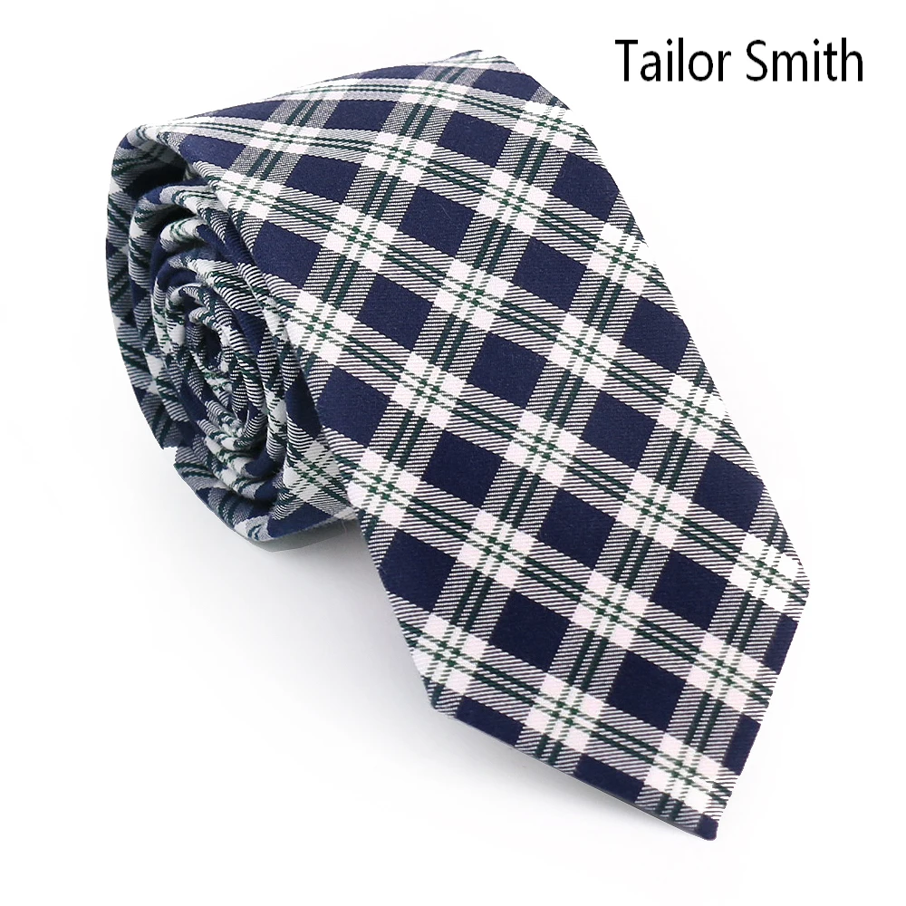 Tailor Smith Top Quality 100 Cotton Plaid font b Tartan b font Style Check Necktie Fashion