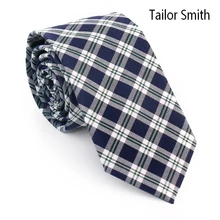 Tailor Smith Top Quality 100% Cotton Plaid Tartan Style Check Necktie Fashion Slim Casual Party Ties Business Cravate Handmade