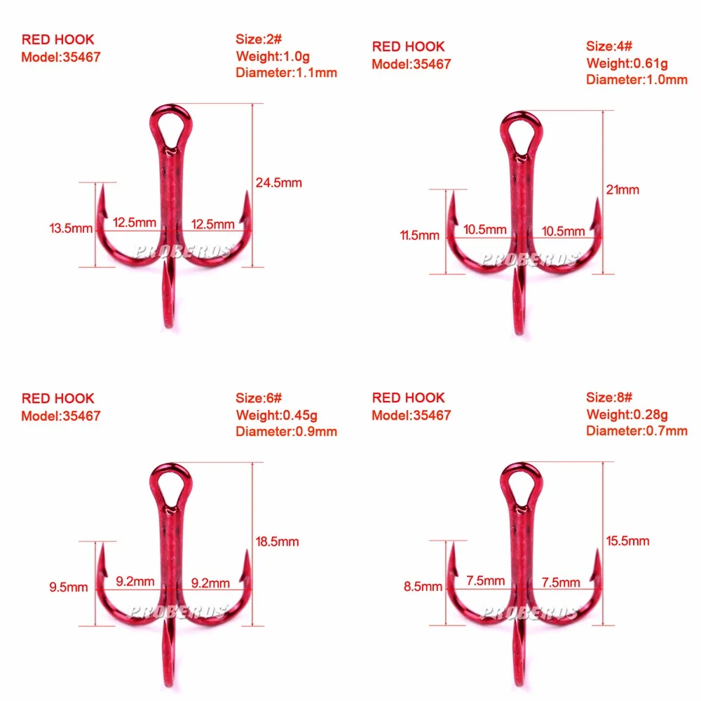 20 шт./кор. рыболовный крючок 4 цвета черный/коричневый/белый/красный 2/4/6/8/10# рыболовных крючков из высокоуглеродистой Сталь тройные Крючки рыболовные снасти