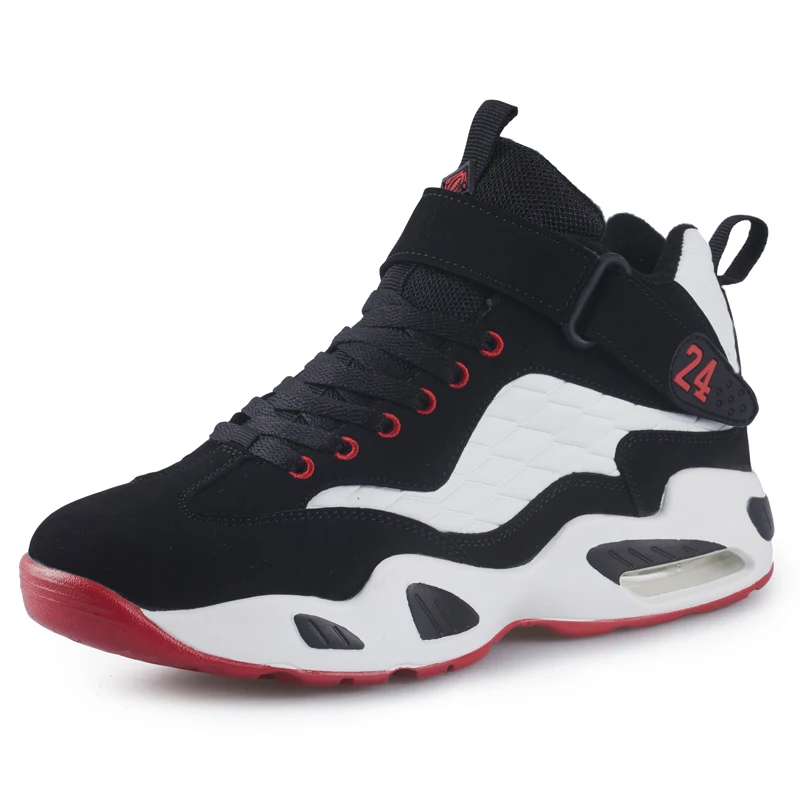 Image 2016 Men Baskeball Sneakers High Top Outdoor Basketball Boots Black Red Sport Training Shoes Men Designer Sneakers Trainers