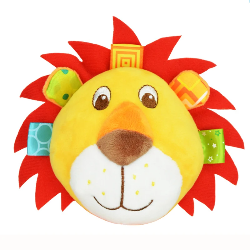 Animal Baby Bell Hand Grasp Educational Toys Infant Rattle Bell Mobility on The Crib Bed Hanging Plush Teether Dolls Infant Toys