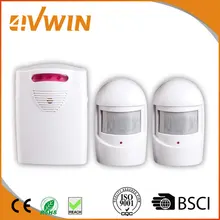 Wireless Detector Alarm Driveway Patrol Garage Infrared 1 Receiver and 2 PIR Motion Sensor Detector Alert System Kit 4vwin-005
