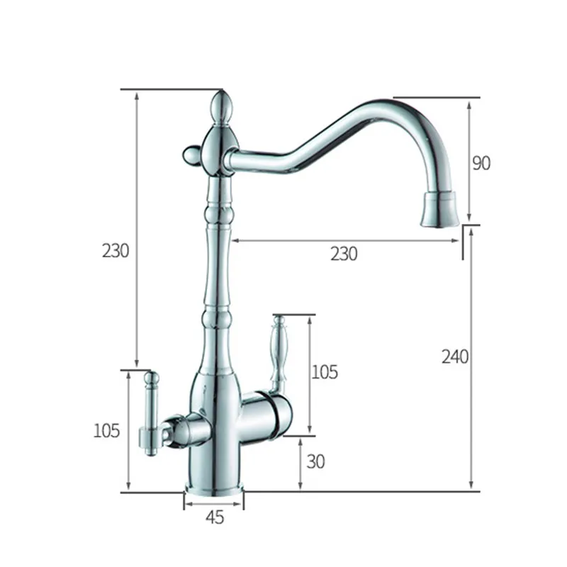  2017 Square kitchen faucet with double-functions Torneira Cozinha Faucets 3 In1 Kitchen Faucet Thre - 32923348885