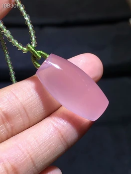 

Genuine Natural Pink Rose Quartz Gemstone Barrel Shape Necklace Crystal Woman Gift Pendant Bead 24x24x13mm AAAAA Certificate