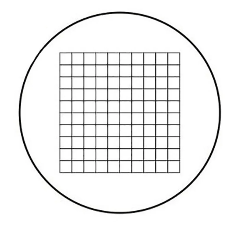 

Microscope Eyepiece Lens Micrometer Calibration Slide With 10X10 Gird Scale Net Type Ocular Calibration Slide