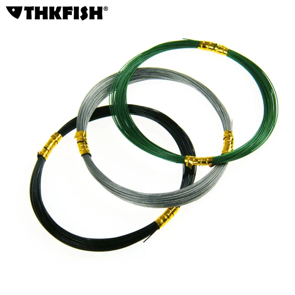 THKFISH 3 Lots Stainless Steel Fishing Wire Leader 10m/11yard 60lbs