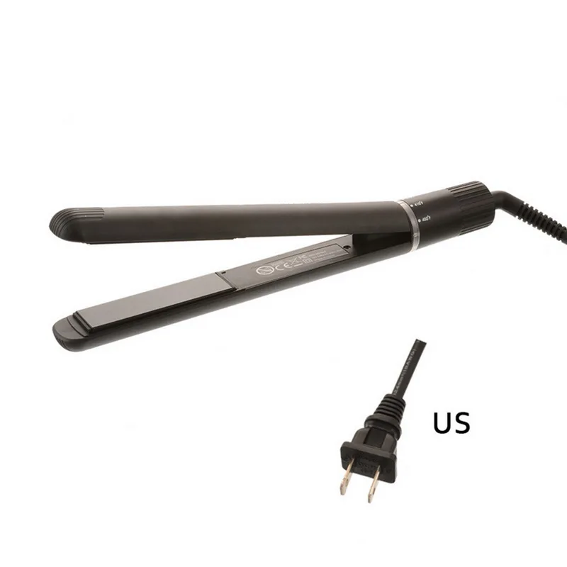 black US Plug Профессиональный Выпрямитель для волос регулируемая температура 2 в 1 турмалин керамический плоский утюг для всех типов волос с вращением - Цвет: black US Plug