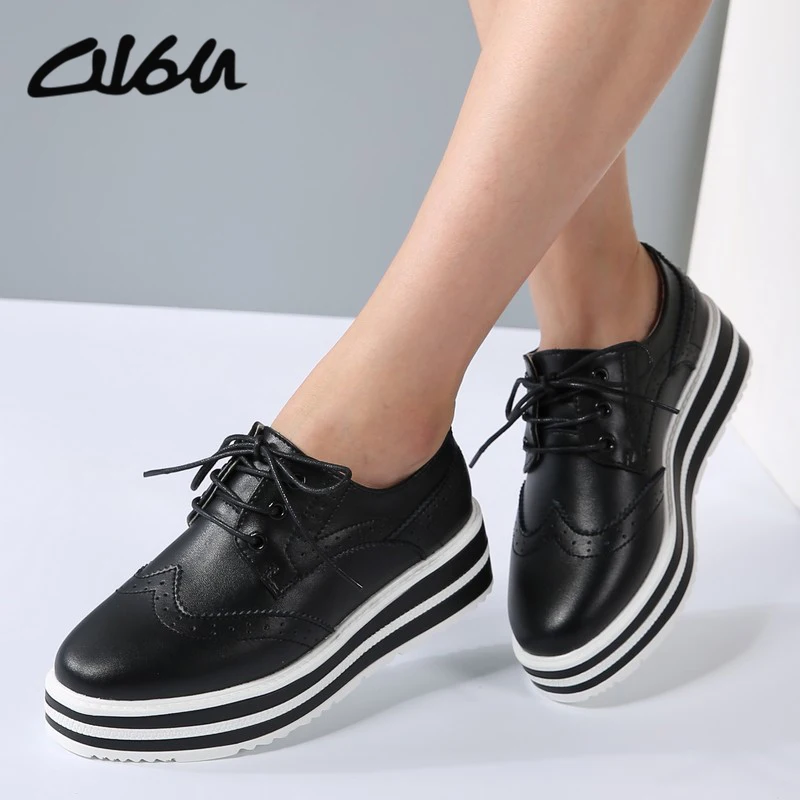 platform flats shoes o16u flat platform brogue shoes leather lace up platform flats shoes o16u flat platform brogue shoes leather lace up