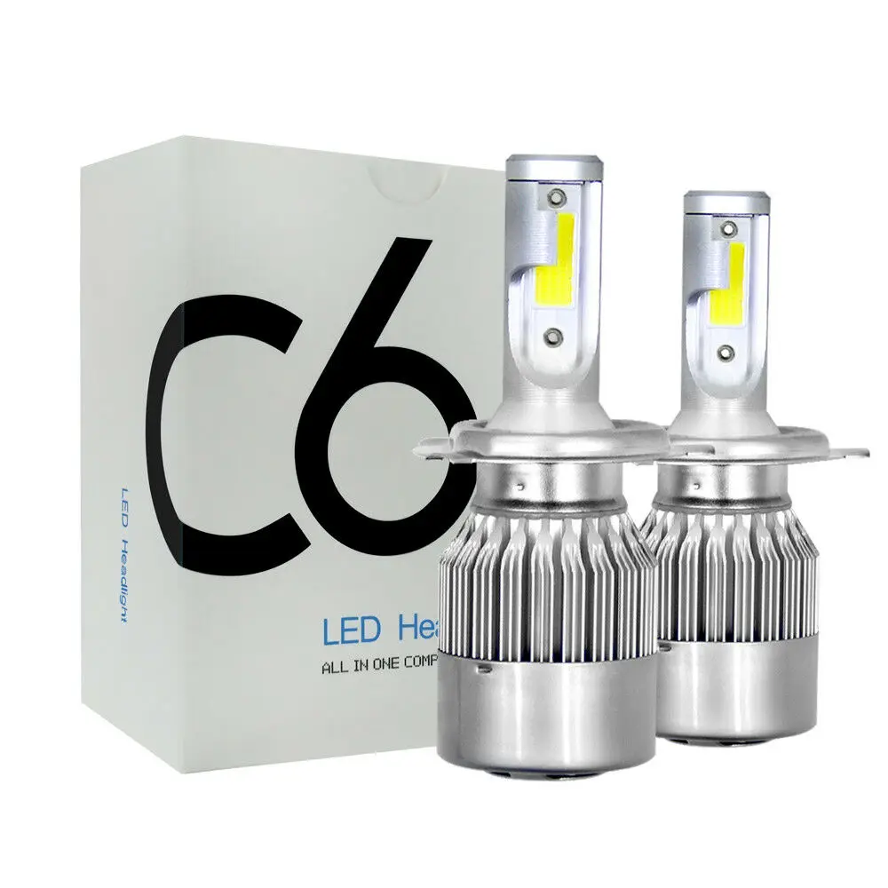 H1 Headlight Bulb H1 Led kit Car Lights with COB Chips 7600 Lumens 6500K Cool White Bulbs All-in-One Conversion Kit IP68 Waterproof
