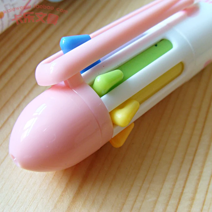 free shipping 10pcs lot new 7 colours ballpoint pen true color seven