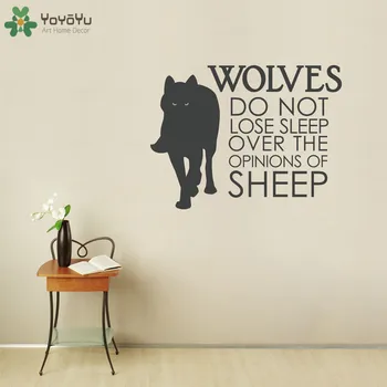 

YOYOYU Wall Decal Motivational Words Wall Stickers Wolf Animal Pattern Bedroom Removable Kids Rooms Art Mural Sheep Quotes SY761