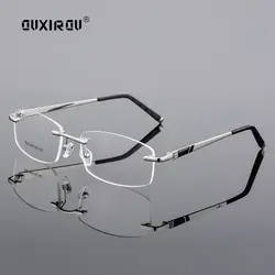 Алмазов отделан очки Для мужчин очки без оправы кадров Для женщин качество оптического анти-синий свет очки миопия очки кадр s506