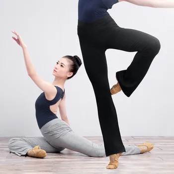 Women Yoga Pants High Waist Stretch Fitness Trousers Slim Running Sports Pants Ladies Dance Training Bell-bottoms 2