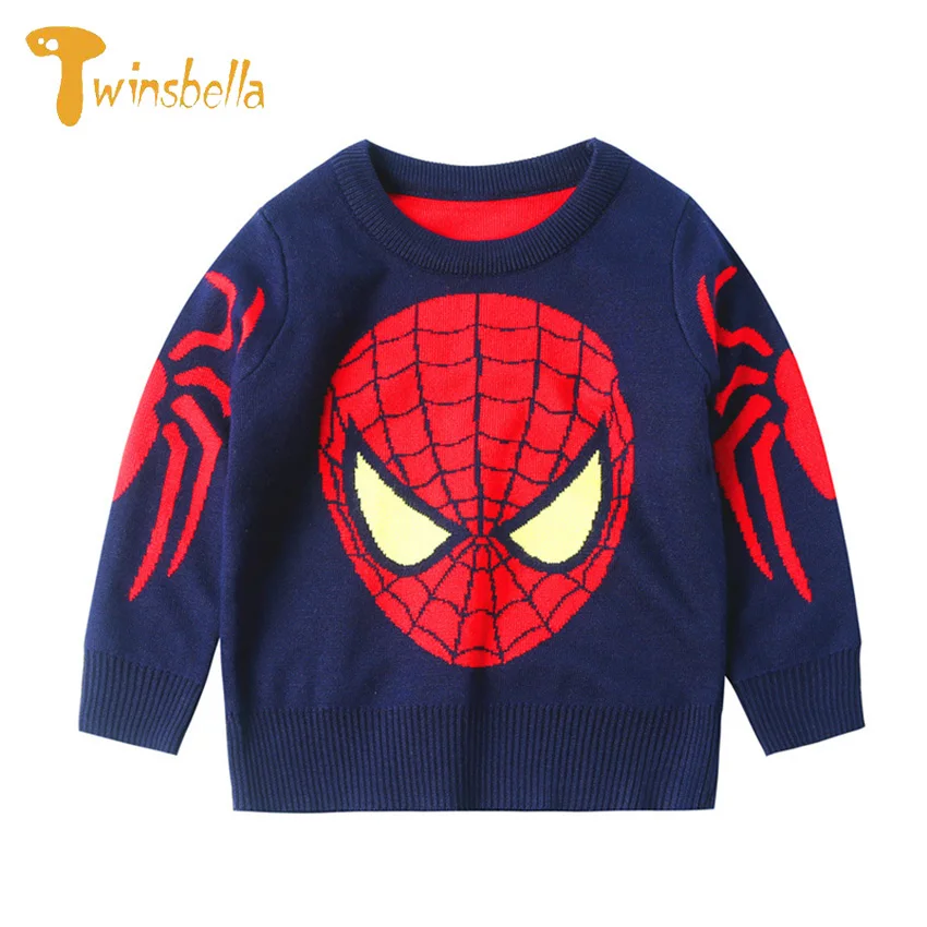 2018 Winter Spring Cartoon Fashion Casual Sweater for Boys Cotton Long Sleeve O-Neck Kids Clothes Warm Thicken Boys Clothing
