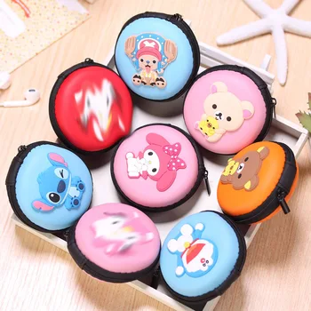 

ALIEME Cartoon Coin Purse Women Kawaii Animals Cute Silicone cat Key kids Girls Wallet Earphone Organizer Box Bags