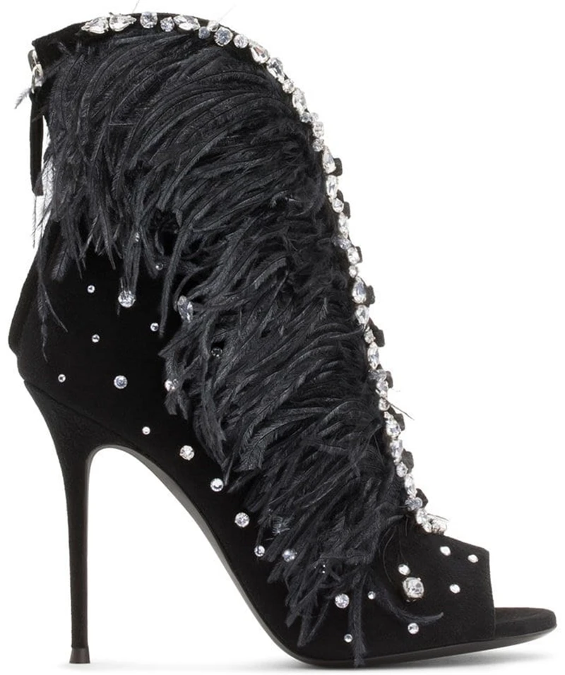 Giuseppe-Zanotti-Charleston-Black-Suede-and-Feathers-High-Heel-Sandals
