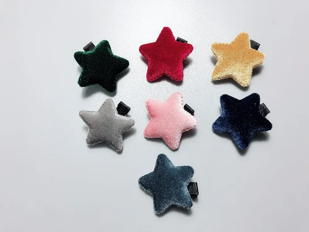 

Wholesale Boutique 30pcs Fashion Cute Velvet Star Hairpins Solid Mini Star Hair Clips Princess Winter Headwear Hair Accessories