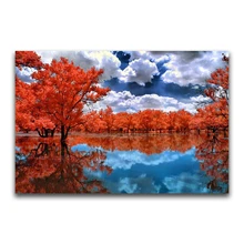 На заказ Алмазная картина клен дерево Пейзаж Вышивка крестиком Санта Клаус Снеговик hibah домашний декор diy pintura Алмазная мозаика Круз