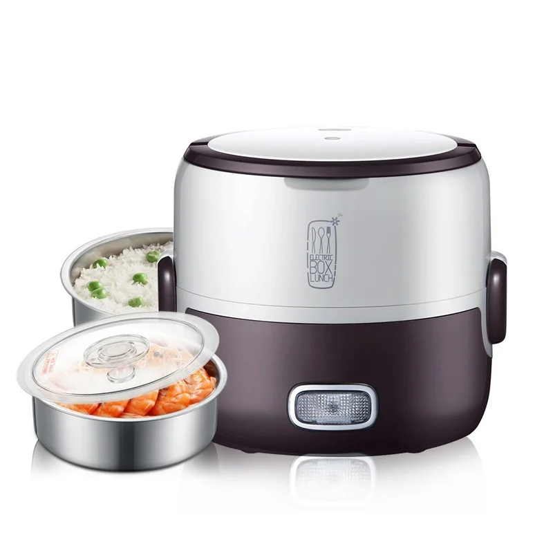 DMWD 1.3L Electric Rice Cooker Portable Electric Heating Lunch Box Food