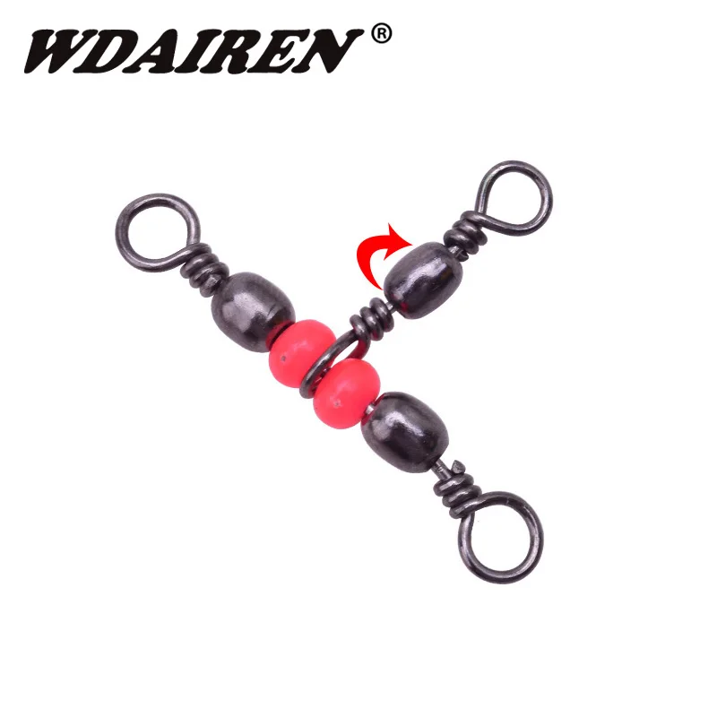 Accesorios de pesca de acero inoxidable, 10 Uds., accesorios de pesca en el mar, conector giratorio de 3 vías