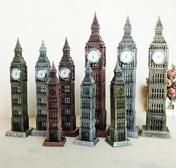 

vintage Distressed antique classic famous LONDON BIG BEN hand-made craft model for home coffee bar ornaments decoration