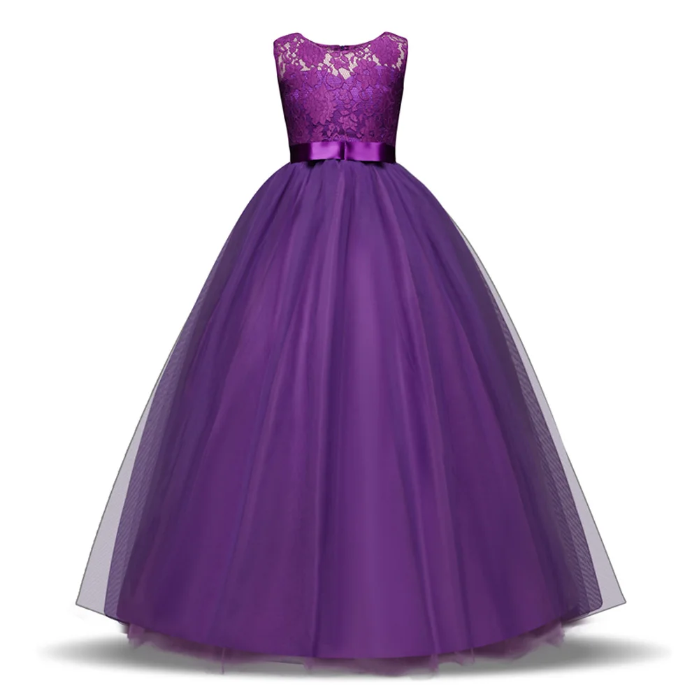 JaneyGao/Платья с цветочным узором для девочек для свадебной вечеринки; длинное стильное платье для девочек-подростков; пышные платья для первого причастия; цвет белый, фиолетовый; Лидер продаж
