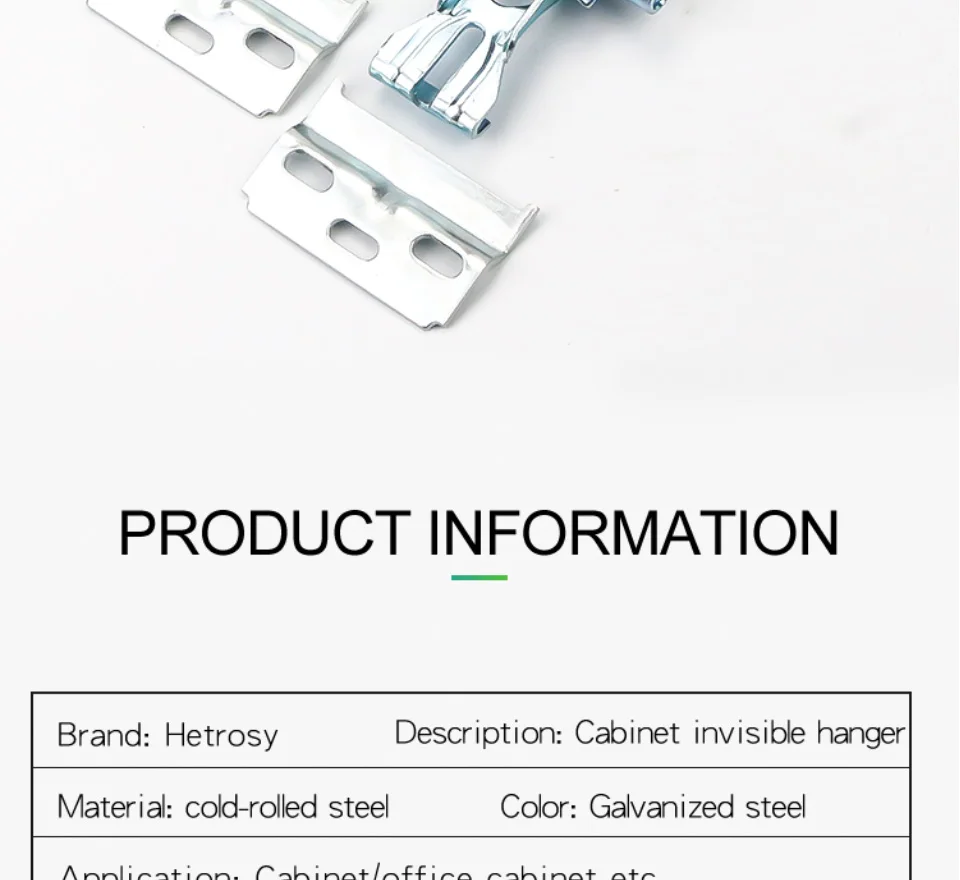 Armário de Cozinha Acessórios de Suspensão Cabide para Armário de Metal Hardware Hetrosy Suporte Escondido Suspensão Invisível 3 Hetrosy ferragem armário de cozinha metal invisível